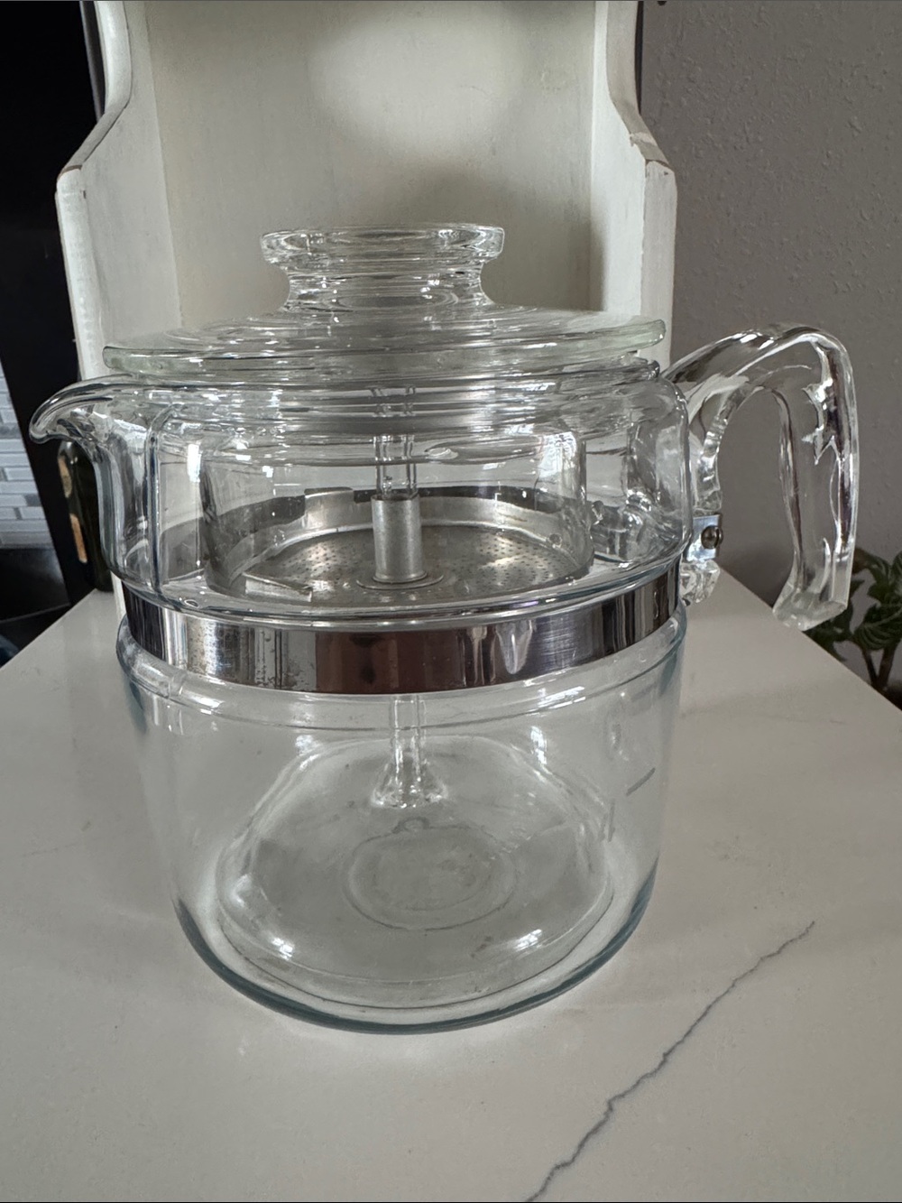 VTG 1960s Pyrex Flameware 7756-B 6 Cup Percolator Coffee Pot Complete